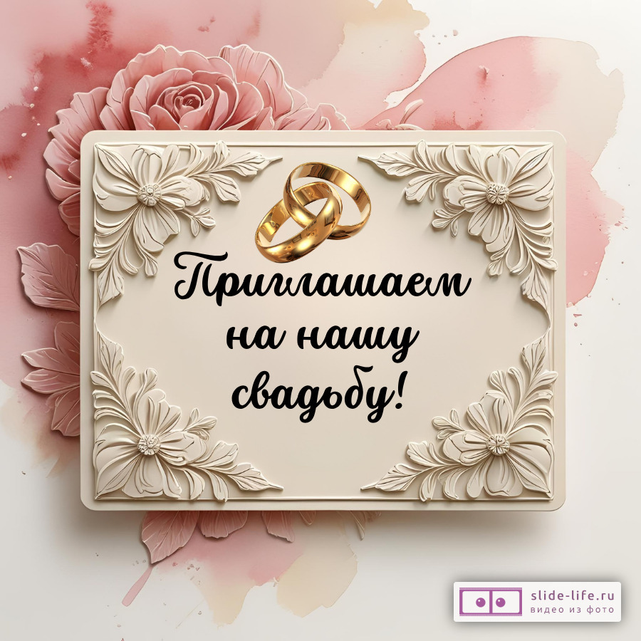 Открытка приглашение на свадьбу