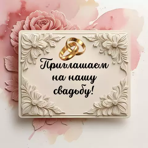 Открытка приглашение на свадьбу