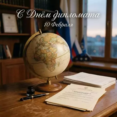 С Днем дипломатического работника — официальная открытка с поздравлением