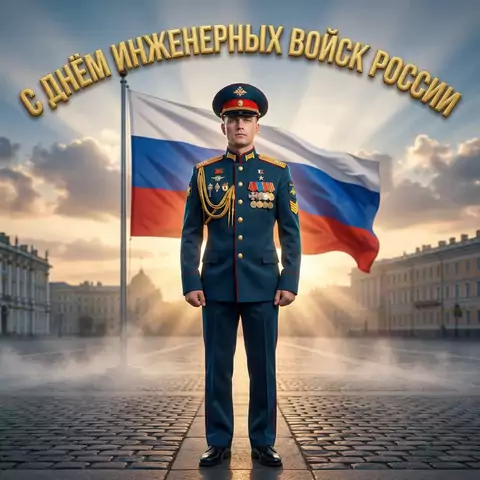 Открытка с Днём инженерных войск России — скачать для WhatsApp, Max, Telegram и соцсетей
