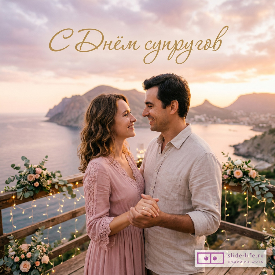 Красивая открытка с Днём супруга