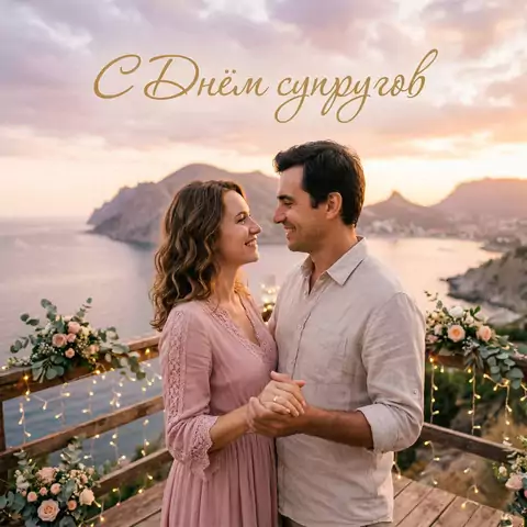 Красивая открытка с Днём супруга