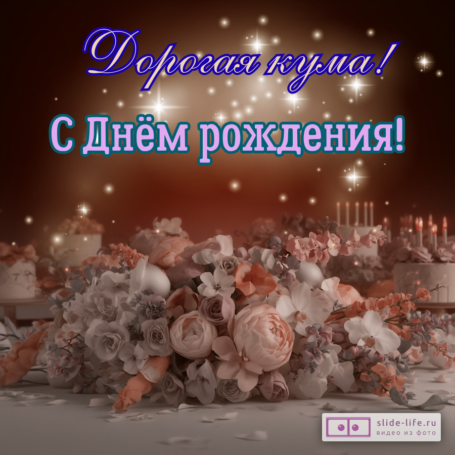 Открытка с днем рождения любимой куме