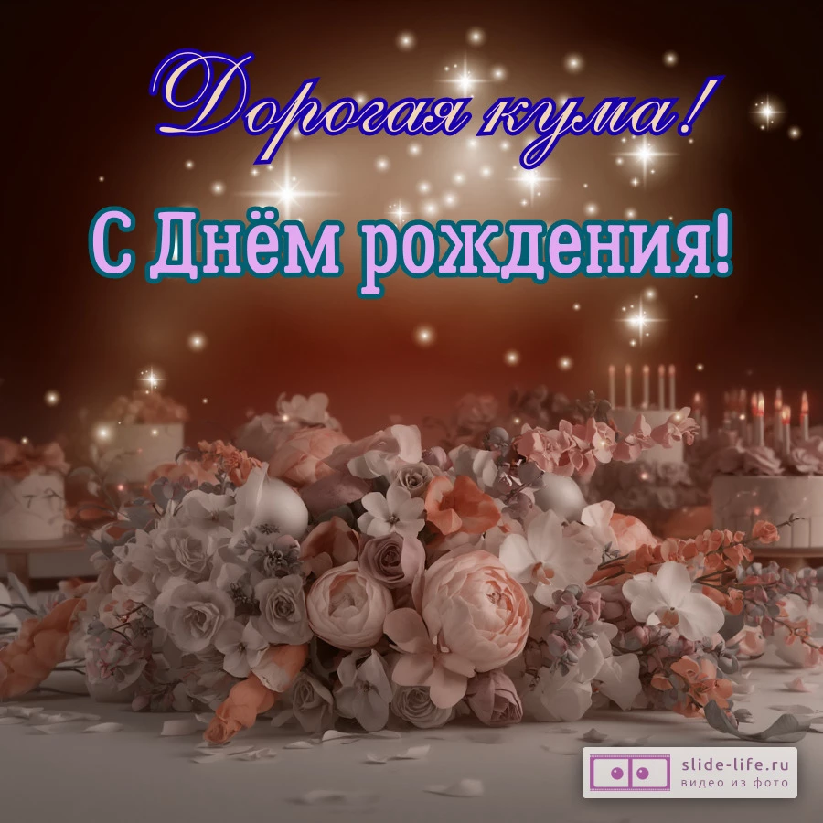 Открытка с днем рождения любимой куме