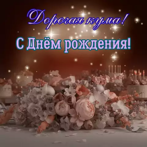 Открытка с днем рождения любимой куме