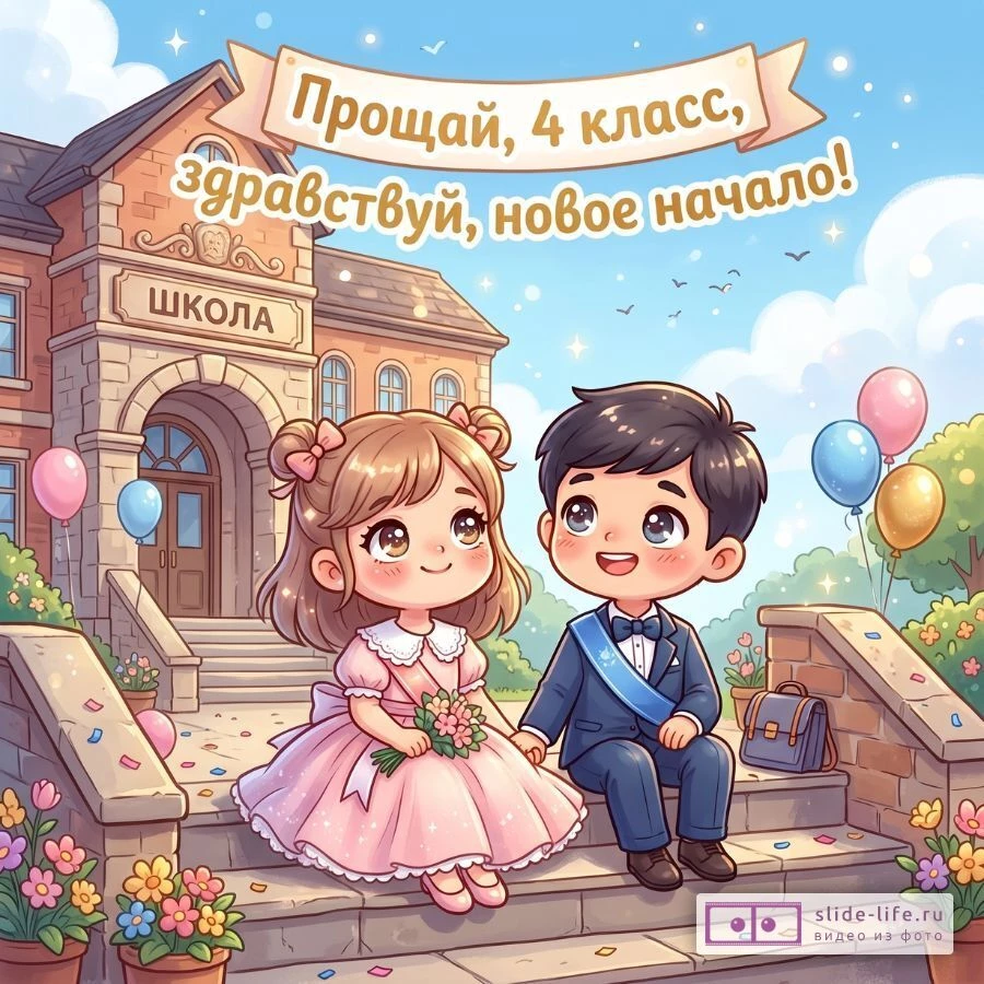 Счастье и радость выпускников 9 класса — Путь в будущее милая открытка