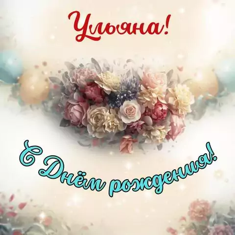 Ульяна, с Днём рождения! Стильная открытка