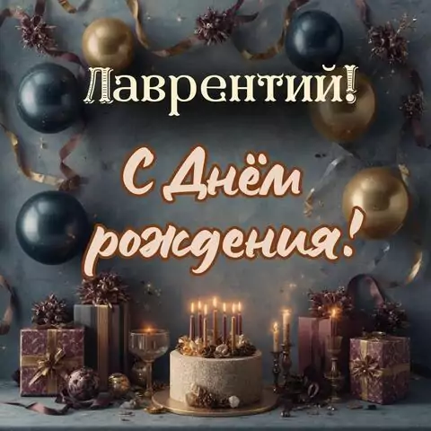 Лаврентий, с Днём рождения! Красивая открытка