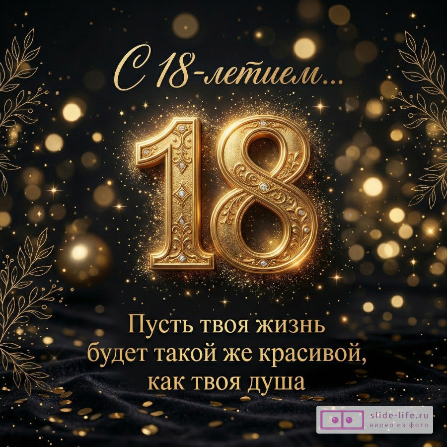 Открытка с 18-летием — трогательные слова