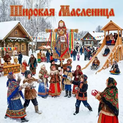 Весёлая Масленица: открытки с праздничными мотивами