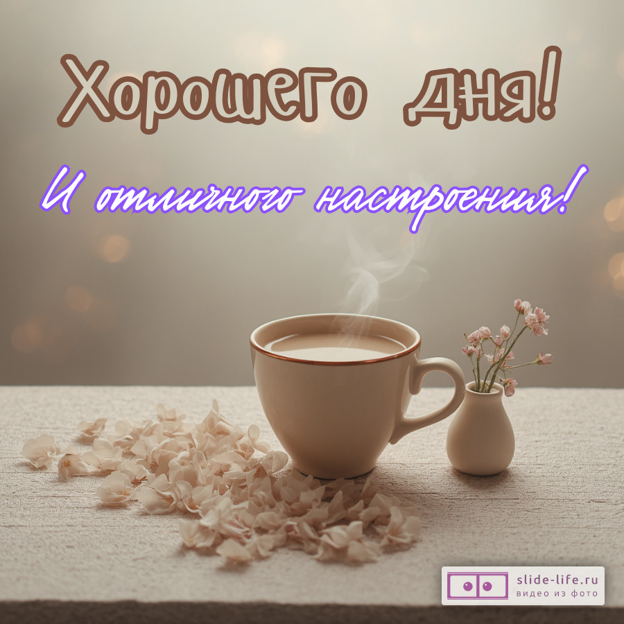 Хорошего дня и отличного настроения открытка