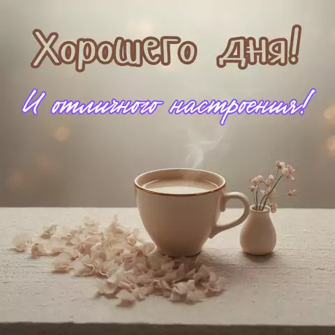 Хорошего дня и отличного настроения открытка