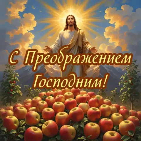 Оригинальная открытка с праздником Преображение Господне