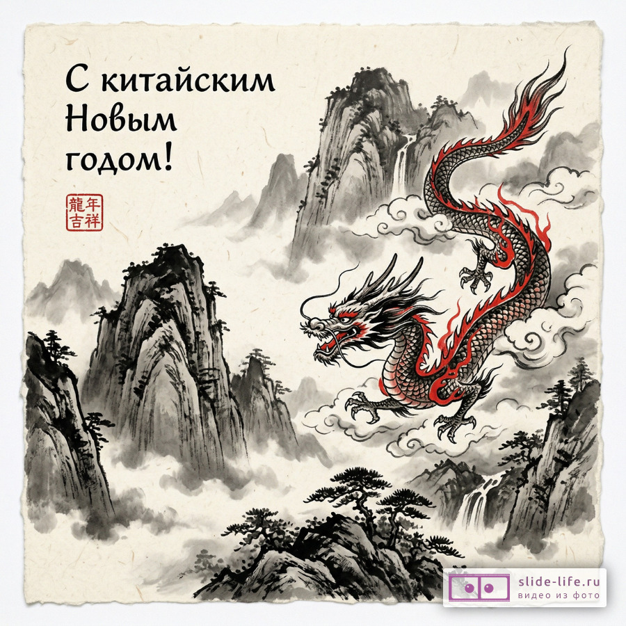 Красивые открытки с Китайским Новым годом — поздравления в картинках