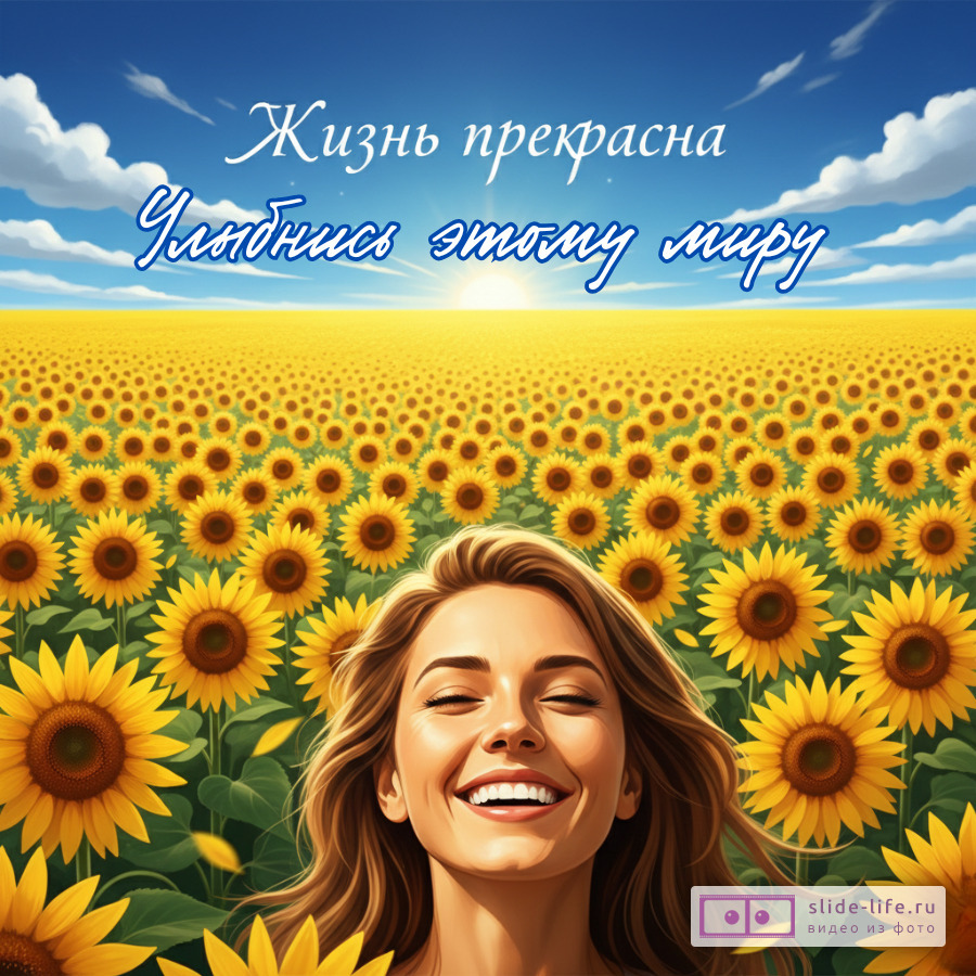 Улыбнись этому миру Картинка с надписью