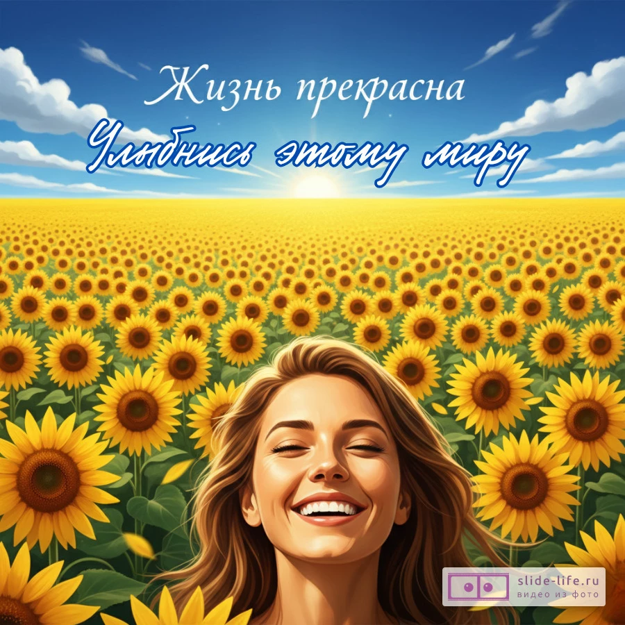 Улыбнись этому миру Картинка с надписью