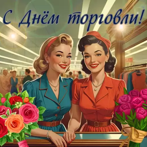 Красивая открытка с Днём работника торговли