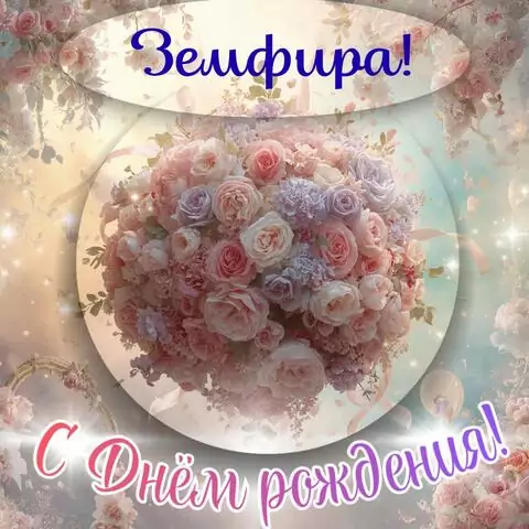 Земфира, с Днём рождения! Элегантная открытка