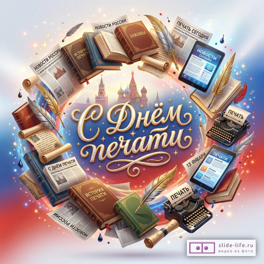 Праздничная открытка ко Дню печати — красивые поздравления