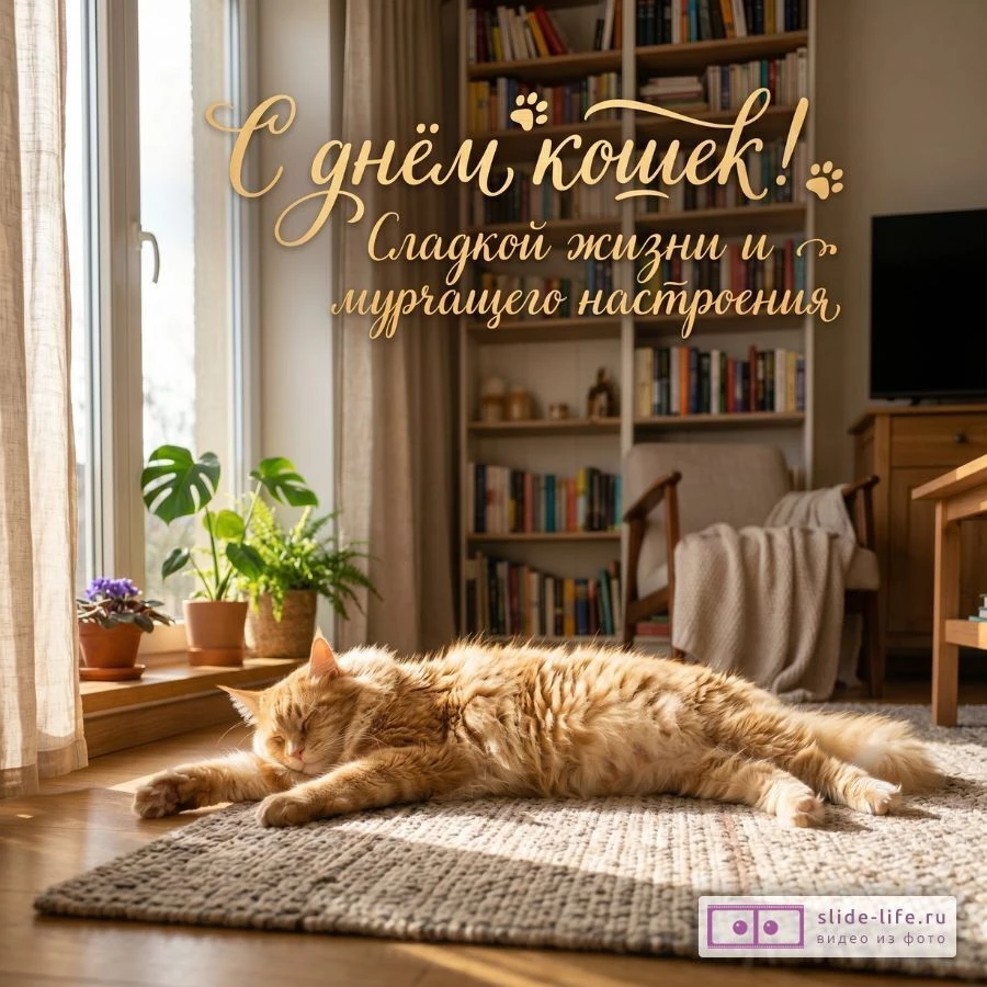 Картинки с Днем кошек — милые открытки с пушистыми котами