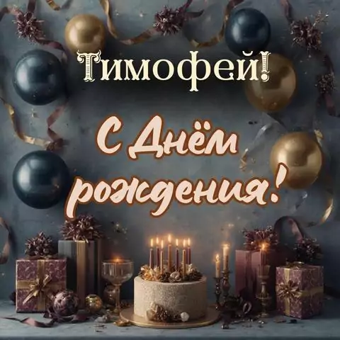 Тимофей, с Днём рождения! Красивая открытка