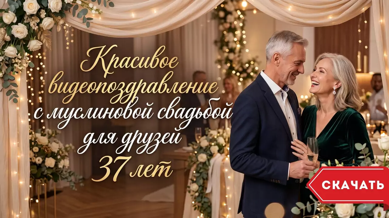 Видеопоздравление с муслиновой свадьбой 37 лет о редком таланте легкости