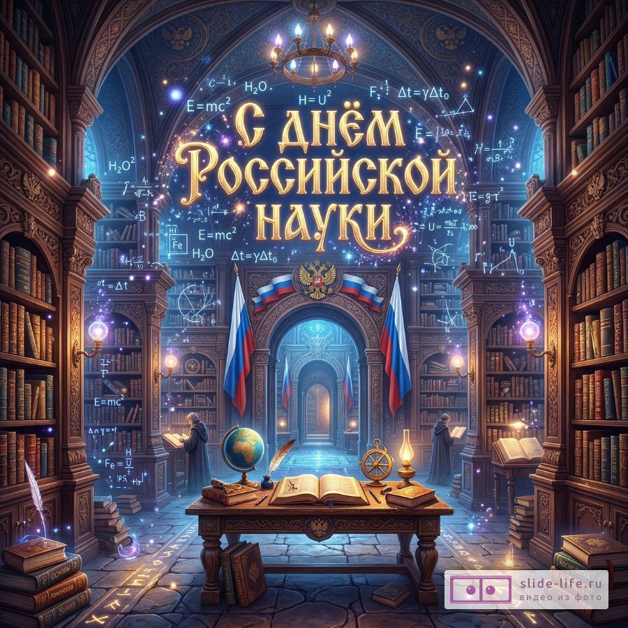 Поздравление С Днём российской науки — стильная картинка