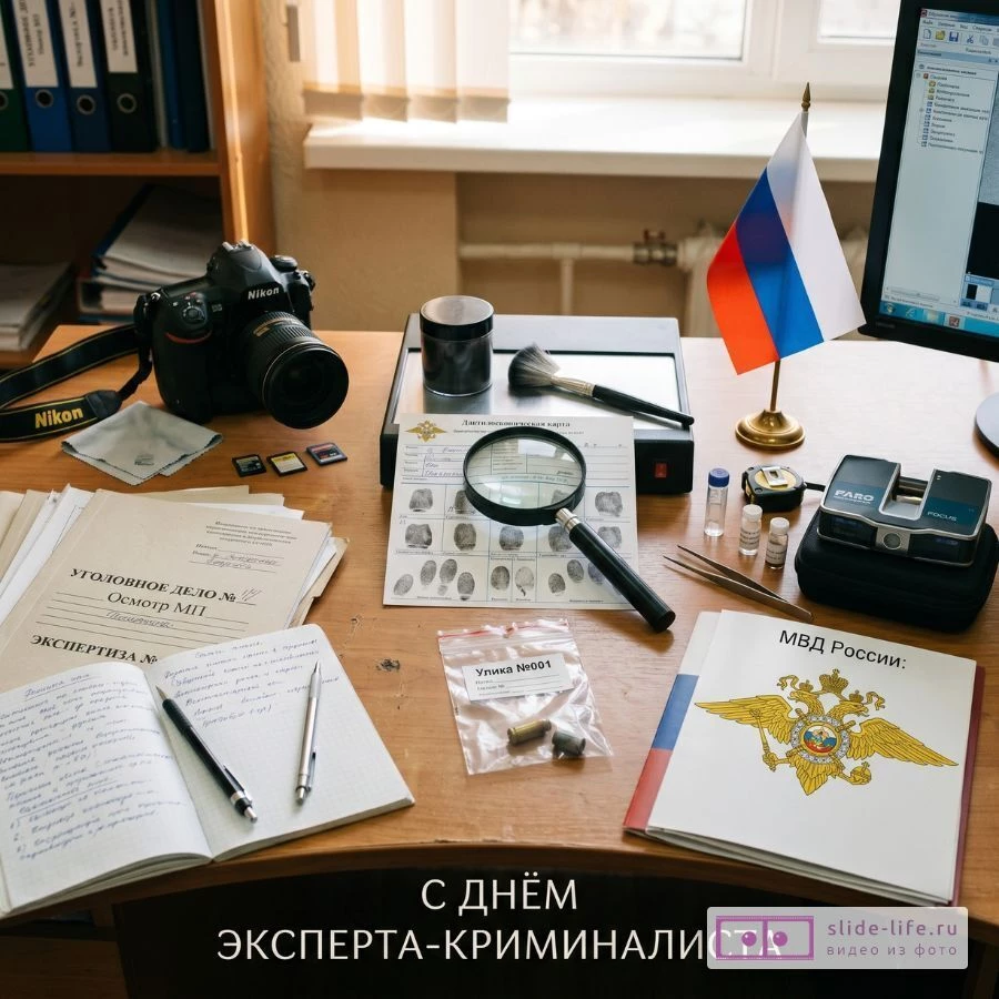 Открытка С днём криминалиста МВД России — скачать бесплатно