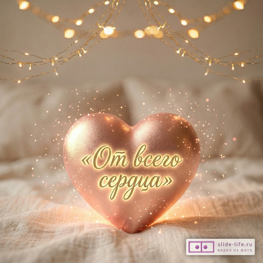 Искренние пожелания мужчине – открытка с сердцем