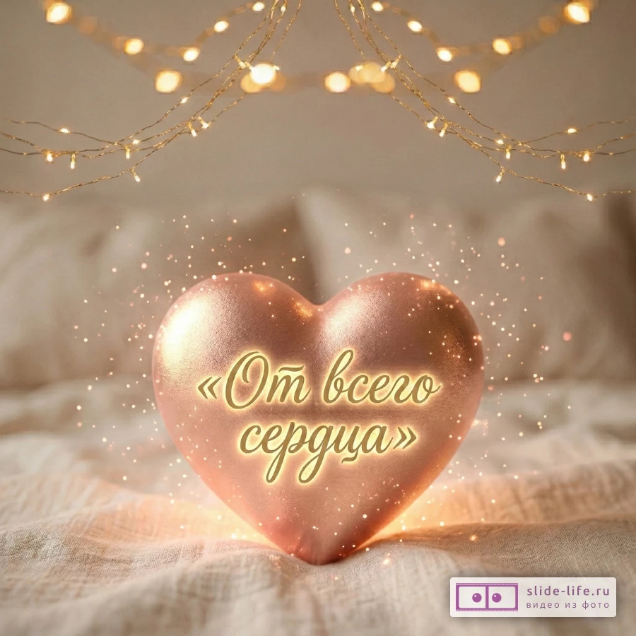 Искренние пожелания мужчине – открытка с сердцем