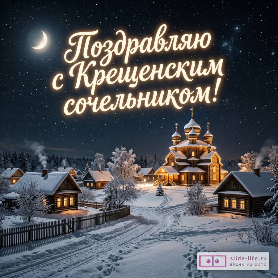 Красивая открытка с Крещенским сочельником