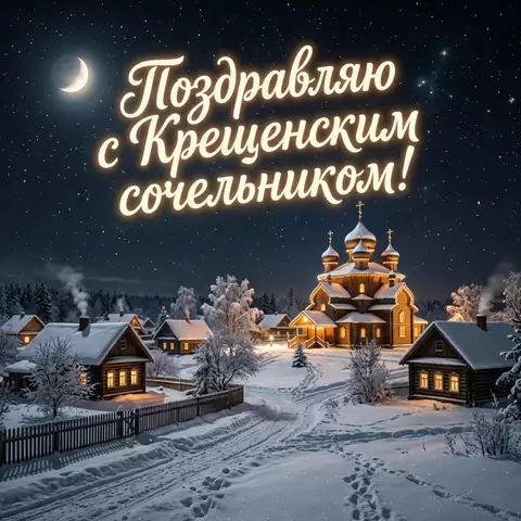 Красивая открытка с Крещенским сочельником