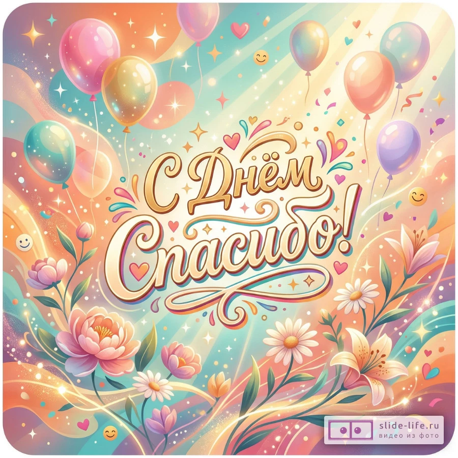 Оригинальная открытка с Днём спасибо