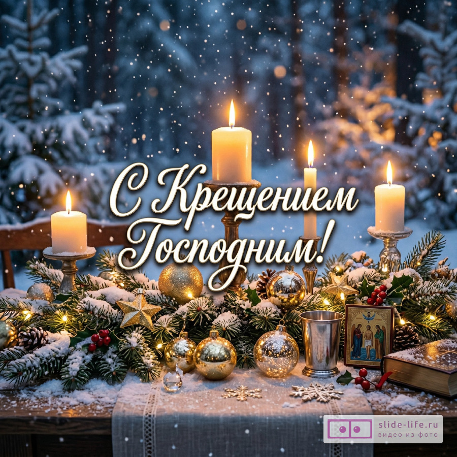 Поздравляю с Крещением Господним — открытка скачать бесплатно