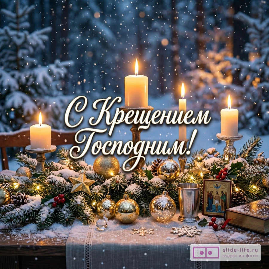Поздравляю с Крещением Господним — открытка скачать бесплатно