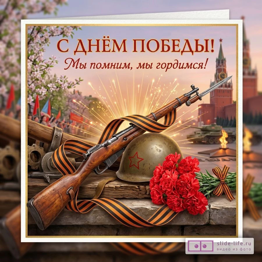 Красивая открытка с 9 Мая