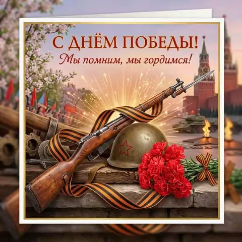 Красивая открытка с 9 Мая