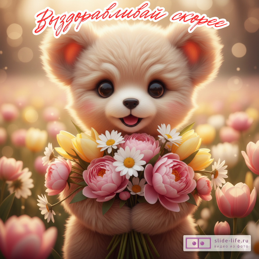 Красивая открытка Выздоравливай для женщины