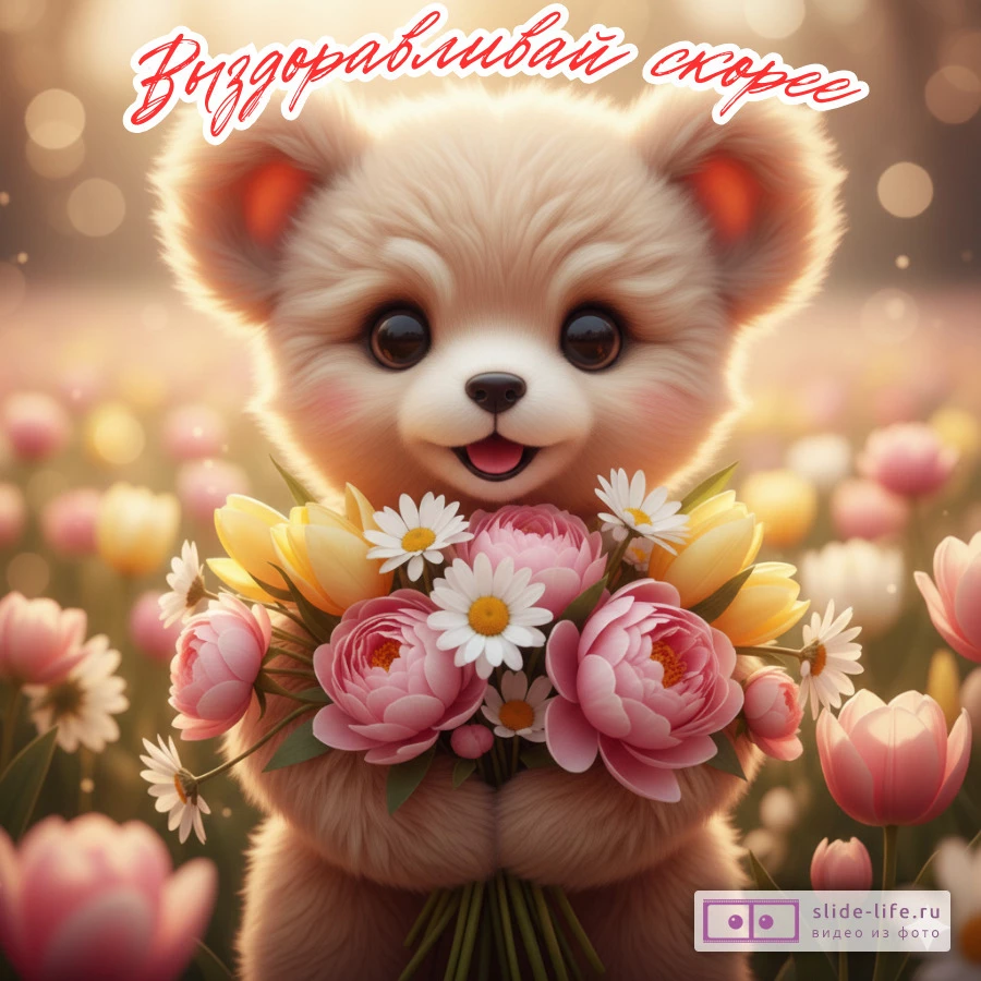 Красивая открытка Выздоравливай для женщины