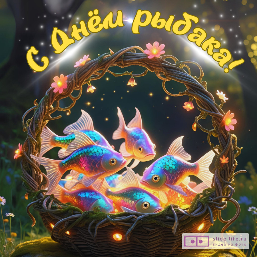 Оригинальная открытка с Днём рыбака