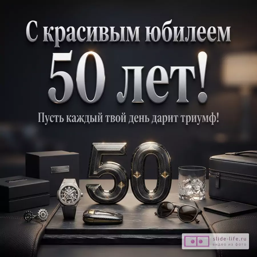 Открытка мужчине на 50 лет с пожеланием триумфа каждый день