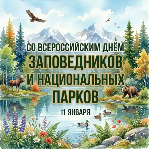 Оригинальная открытка с Днём заповедников
