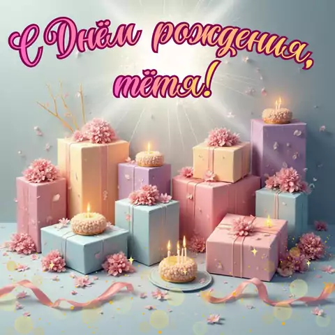 Открытка поздравление на день рождения тете
