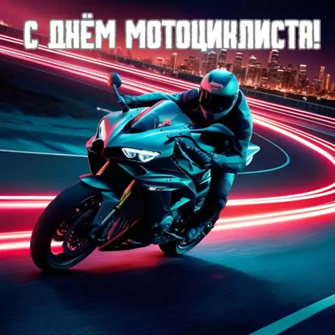 Красивая открытка с Днём мотоциклиста