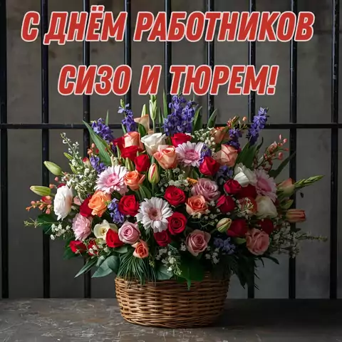 Оригинальная открытка с Днём работников СИЗО и тюрем