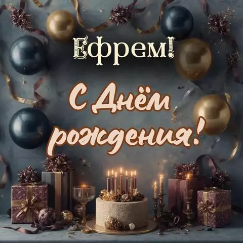 Ефрем, с Днём рождения! Красивая открытка
