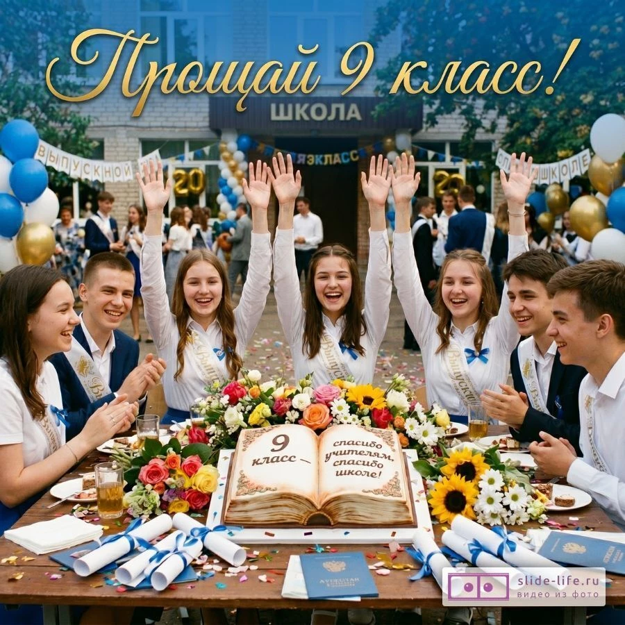Выпускной 9 класса — Спасибо, школа, за знания и воспоминания!