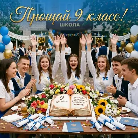 Выпускной 9 класса — Спасибо, школа, за знания и воспоминания!