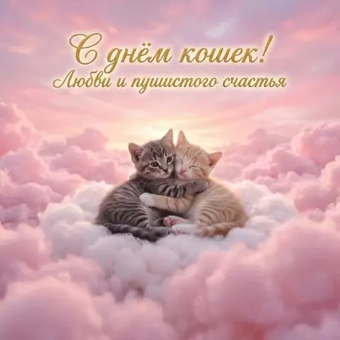 С Днем кошек! Лучшие открытки с котиками и нежными пожеланиями