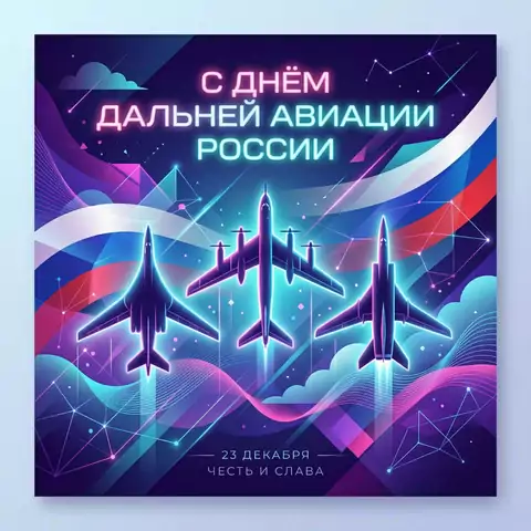 Оригинальная открытка с Днём дальней авиации